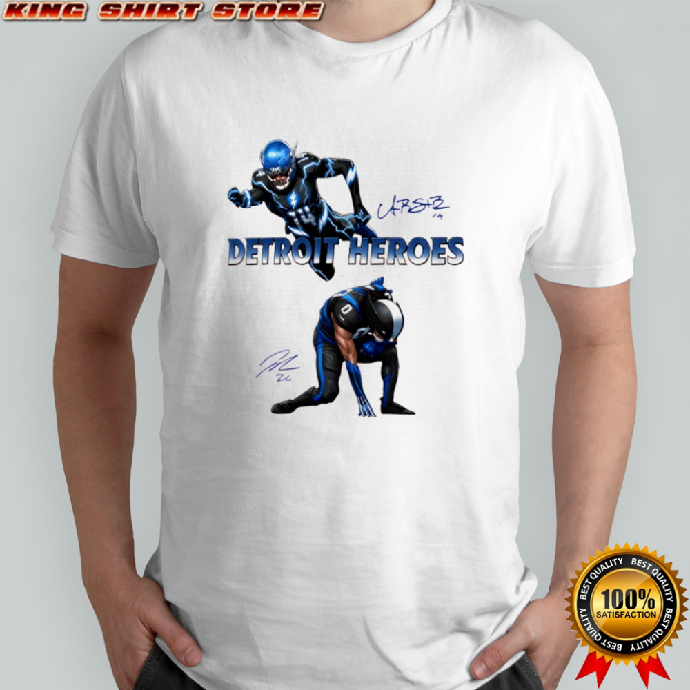 Jahmyr Gibbs And Amon Ra St Brown Detroit Heroes 2025 Shirt