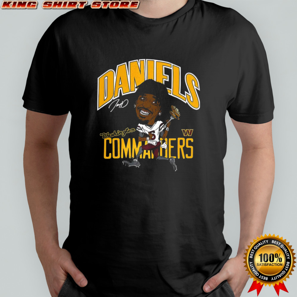 Jayden Daniels Washington Commanders football caricature player graphic signature shirt