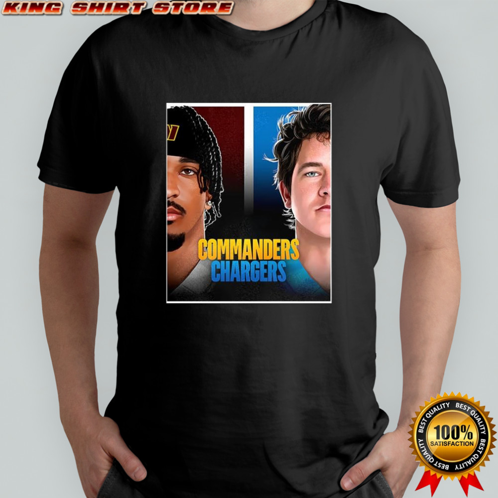Jayden Daniels Washington Commanders vs Justin Herbert Los Angeles Chargers NFL 2025 shirt