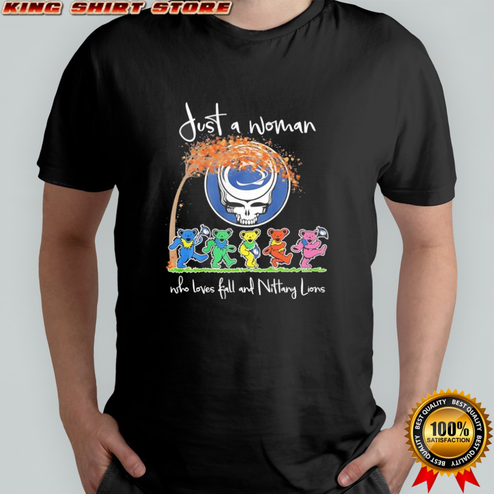 Just a woman who loves fall and Nittany Lions Grateful Dead’s Steal Your Face skull shirt