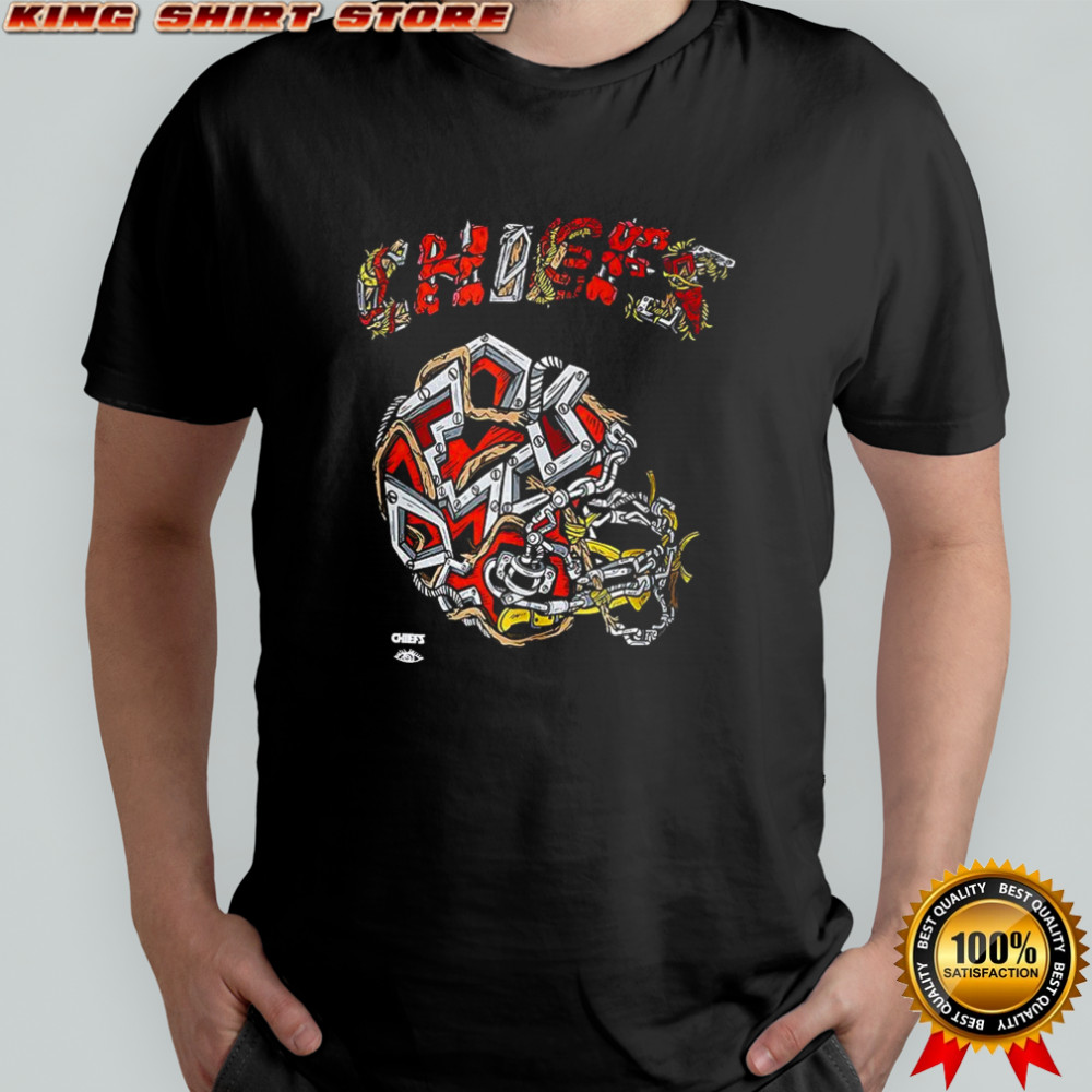 Kansas City Chiefs football helmet distortedd leaders shirt