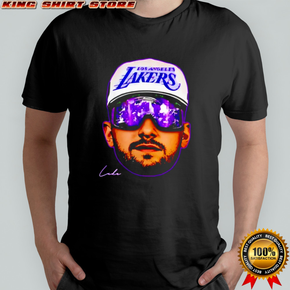 Lakers Luka Large Face Portrait Basketball heard signature shirt