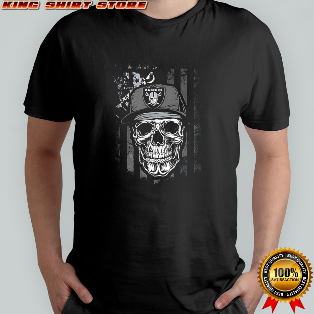 Las Vegas Raiders NFL skull American flag footaball lover shirt