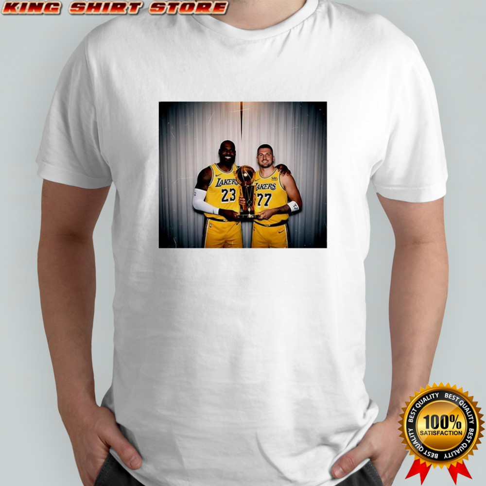 LeBron James and Luka Dončić Trophy June 2026 photo shirt