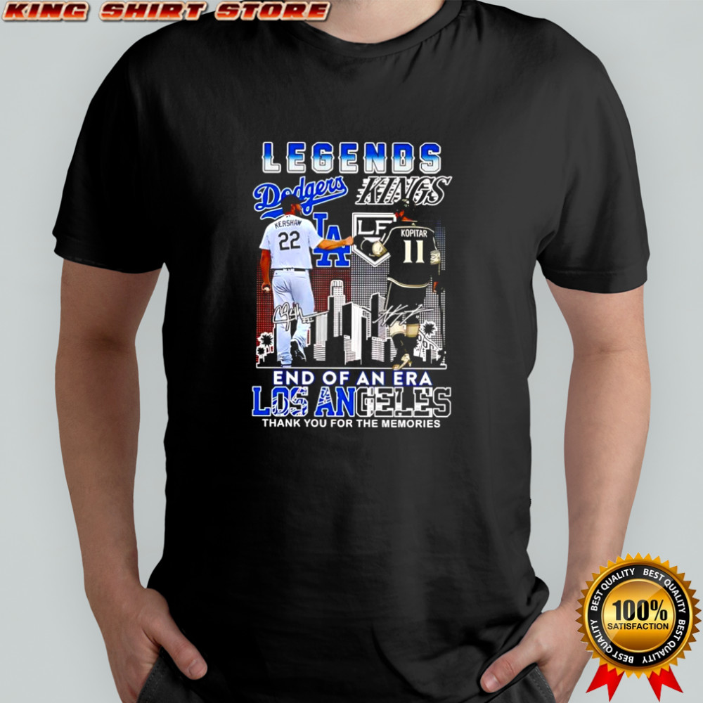Legends of the Clayton Kershaw LA Dodgers & Anže Kopitar LA Kings end of an era shirt Legends of the Clayton Kershaw LA Dodgers & Anže Kopitar LA Kings end of an era shirt