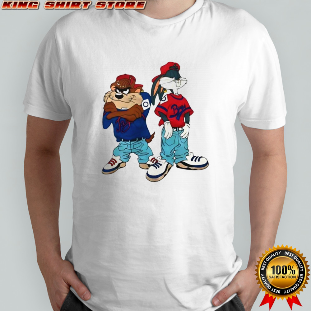 Looney Tunes Bugs Bunny and Tasmanian Devil hip-hop cartoon shirt
