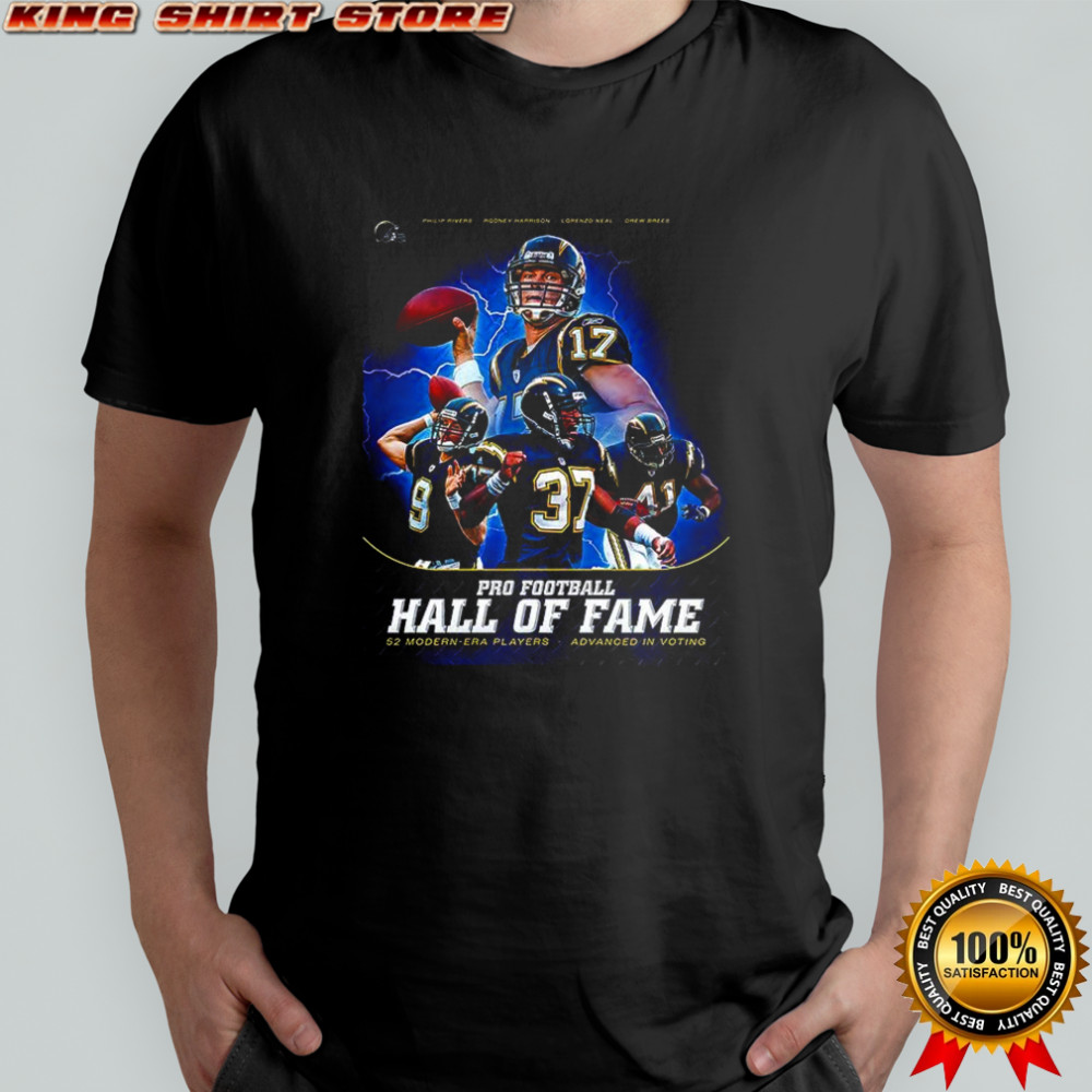 Los Angeles Chargers NFL Pro Football Fall of Fame 52 modern-era players advanced in voting shirt