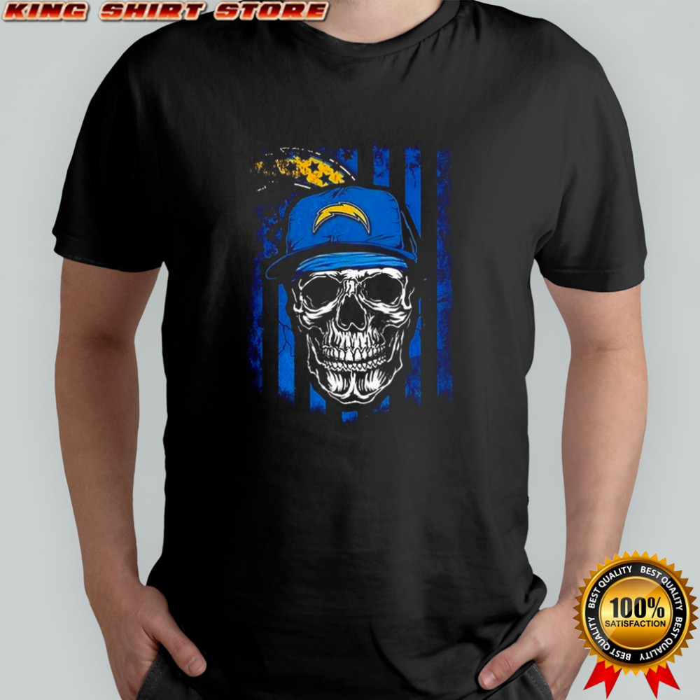 Los Angeles Chargers NFL Skull American Flag Football Lover T-Shirt