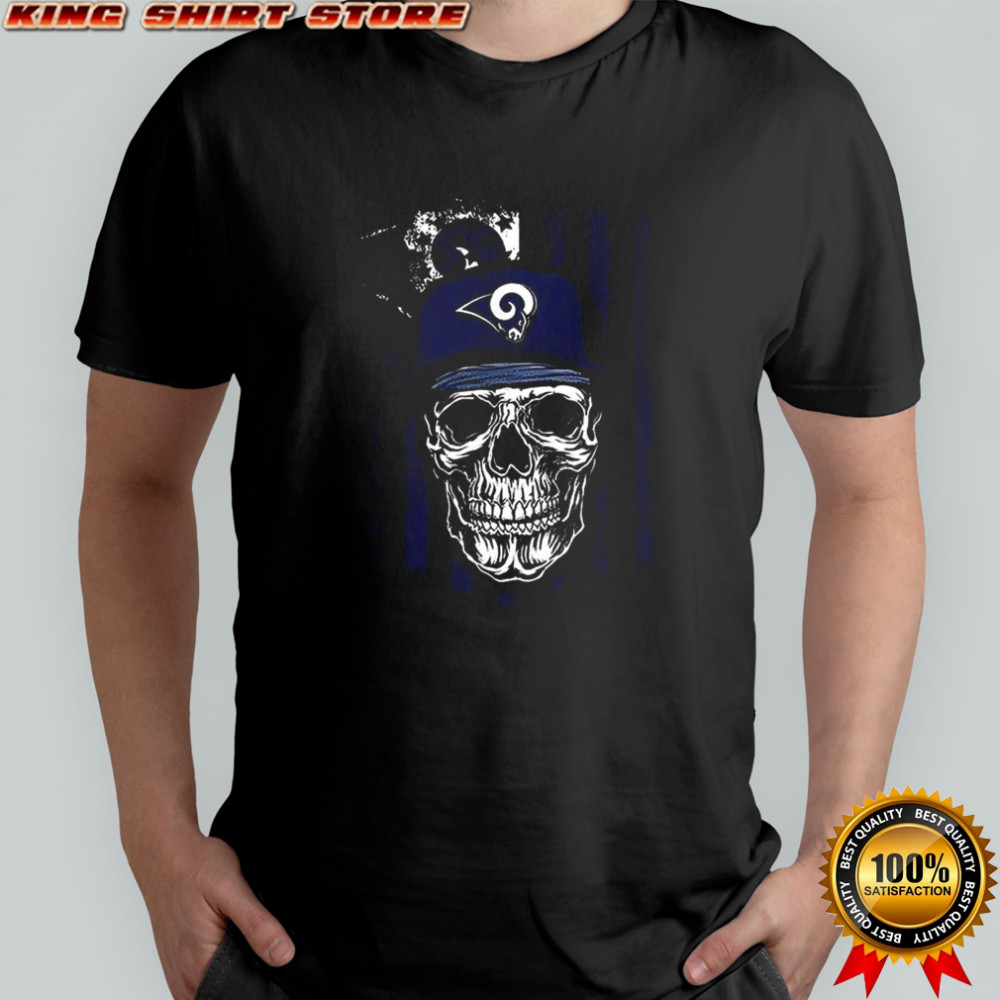 Los Angeles Ram NFL Skull American Flag Football Lover T-Shirt