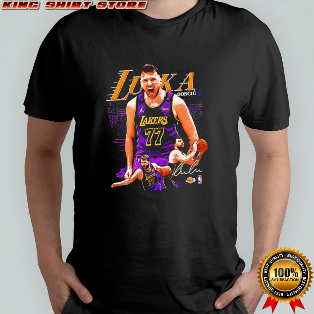 Luka Dončić Los Angeles Lakers number 77 signature jersey shirt