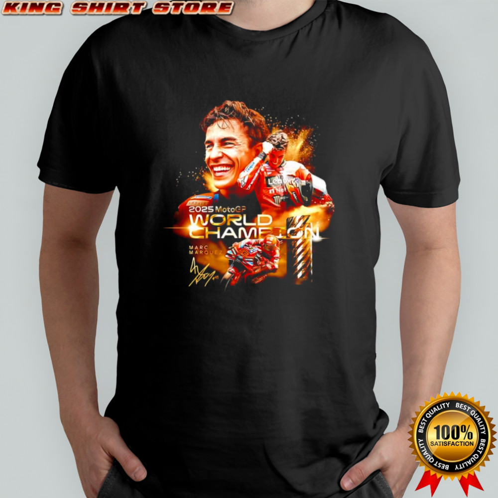 Marc Márquez 2025 MotoGP World Champion signature poster shirt Marc Márquez 2025 MotoGP World Champion signature poster shirt