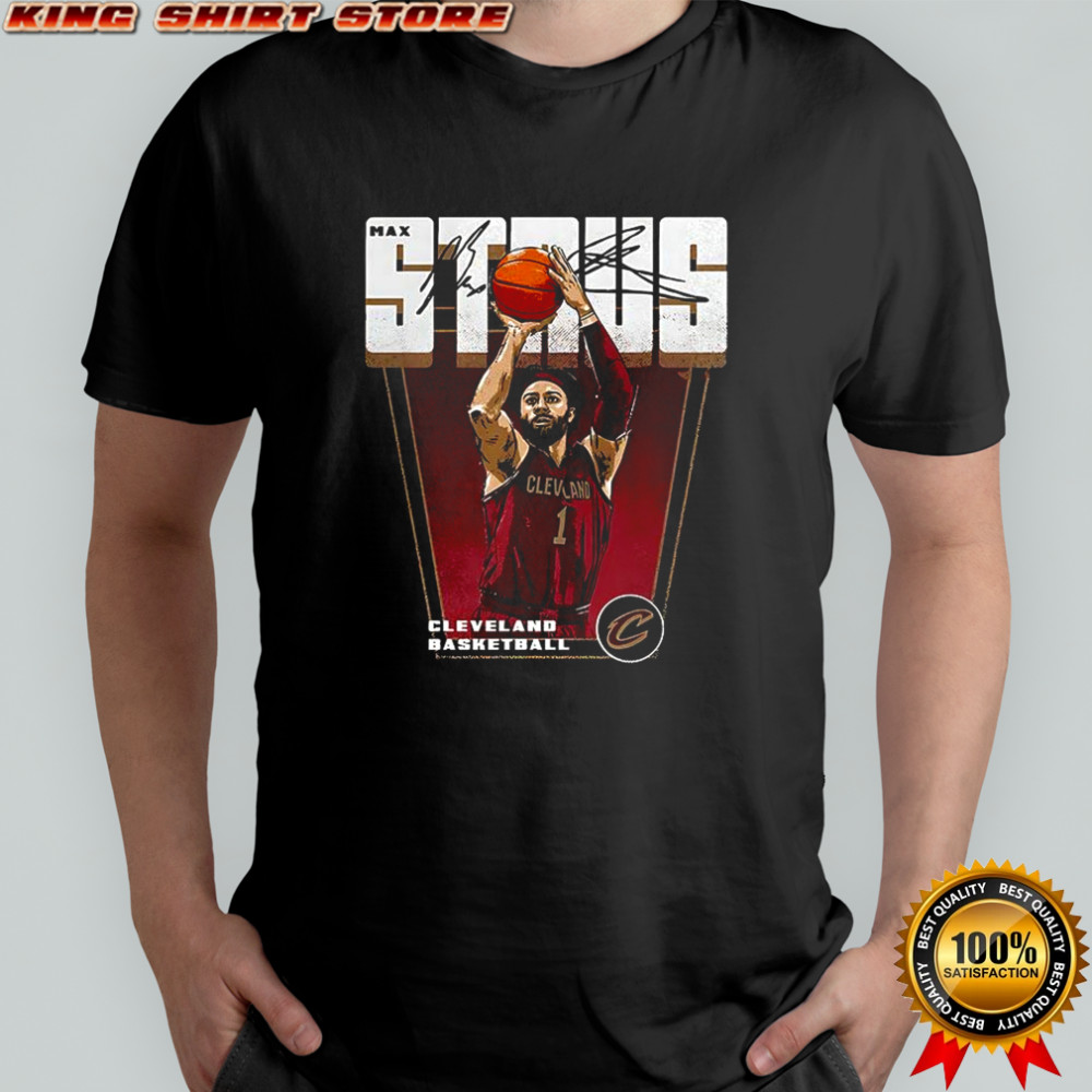Max Strus Cleveland Cavaliers basketball shooting stance signature shirt