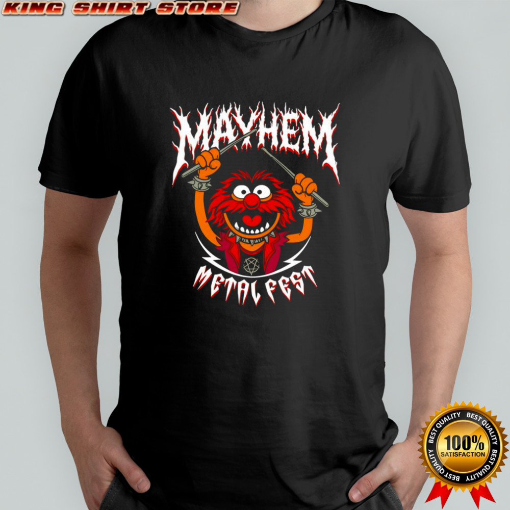 Mayhem Metal Fest character Animal from The Muppets shirt