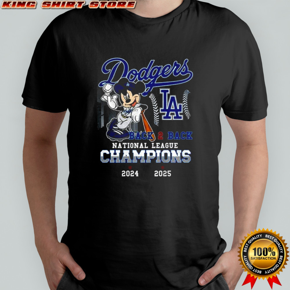Mickey Mouse Los Angeles Dodgers 2024 2025 National League Champions Back 2 Back shirt Mickey Mouse Los Angeles Dodgers 2024 2025 National League Champions Back 2 Back shirt