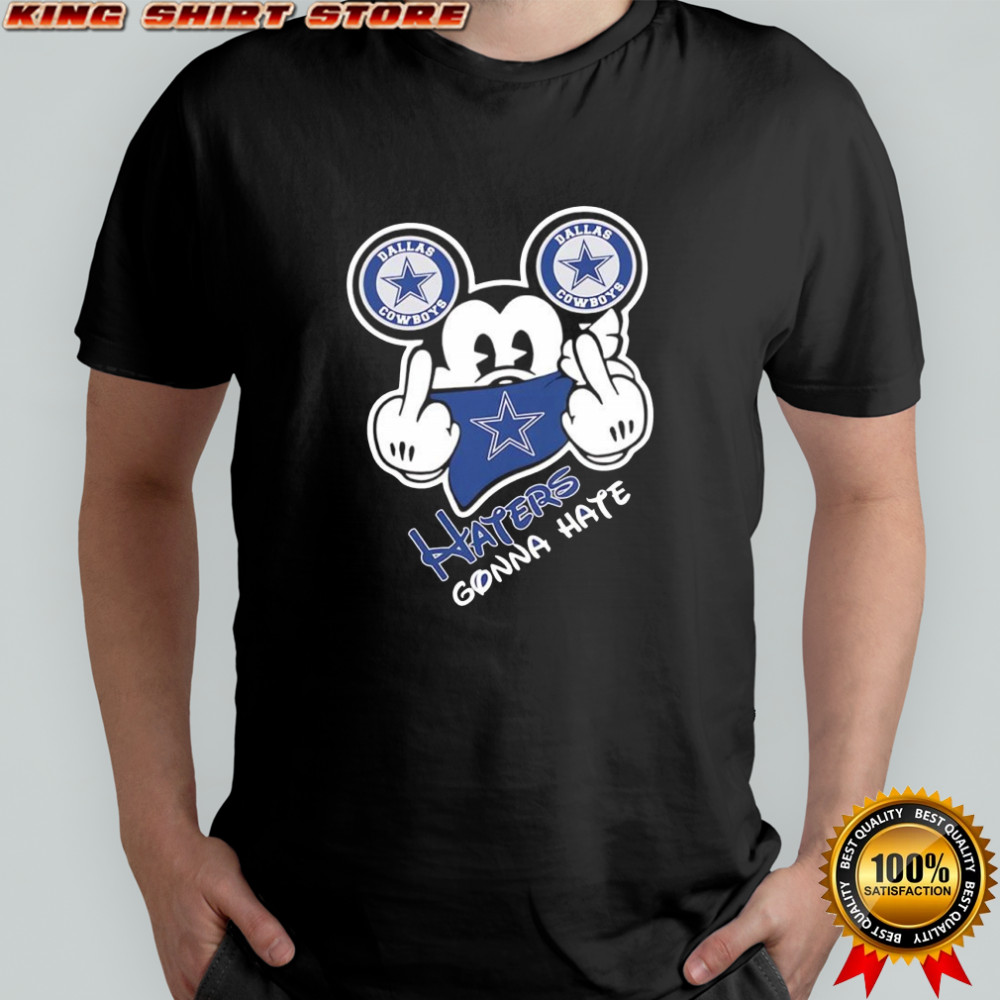 Mickey Mouse x Dallas Cowboys haters gonna hate flag logo shirt