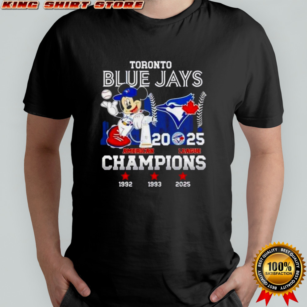 Mickey Toronto Blue Jays 2025 American League Champions 3x Times T-Shirt