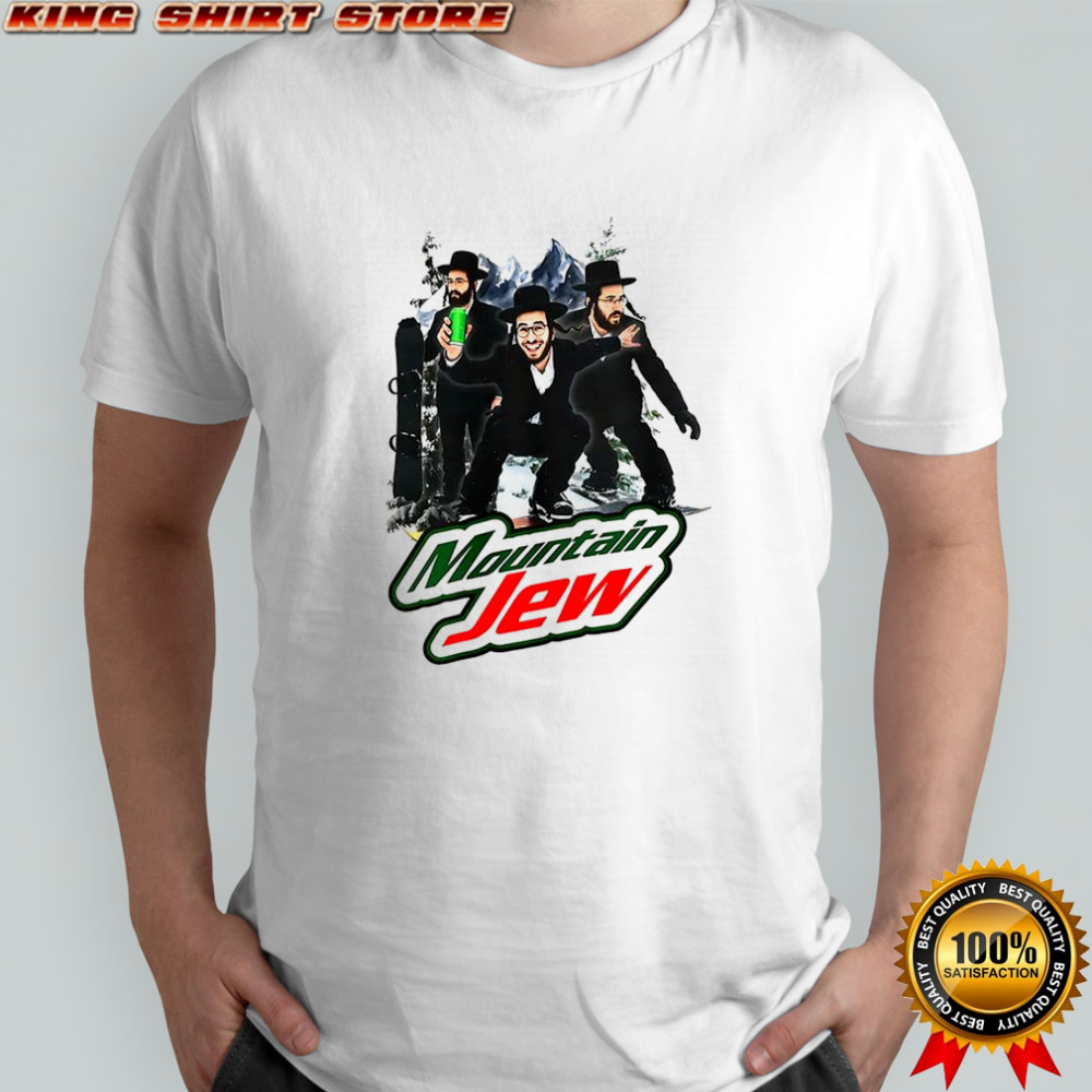 Mountain Jew Dew skiing parody shirt