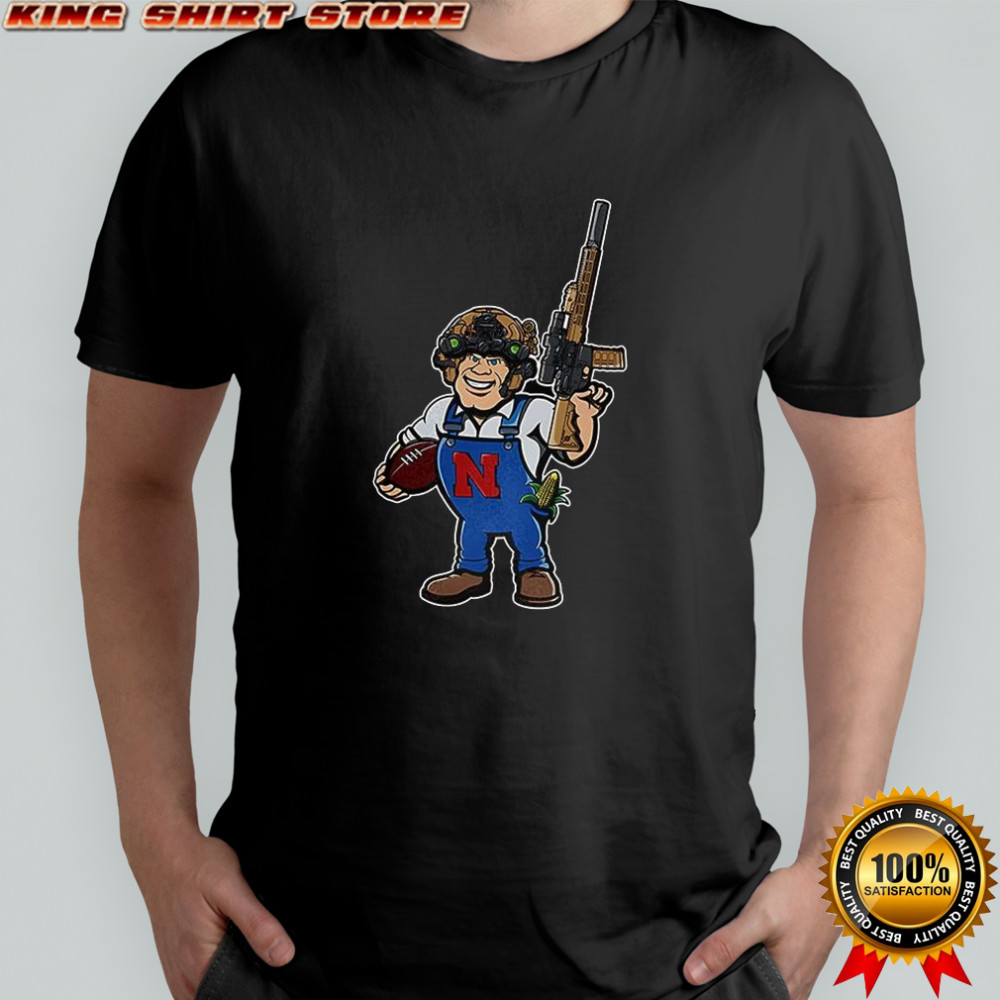 Nebraska Cornhuskers mascot tactical soldier shirt