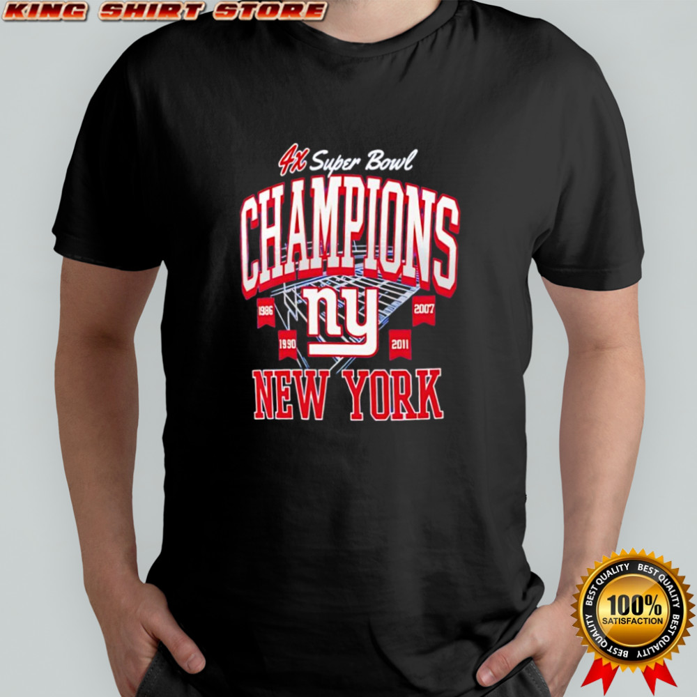 New York Giants Fanatics 4x Super Bowl Champions logo shirt