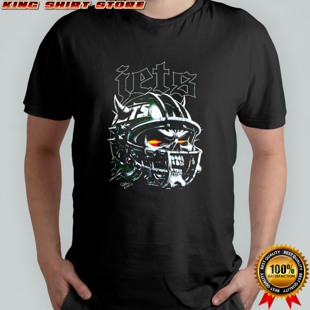 New York Jets football skull helmet Halloween shirt