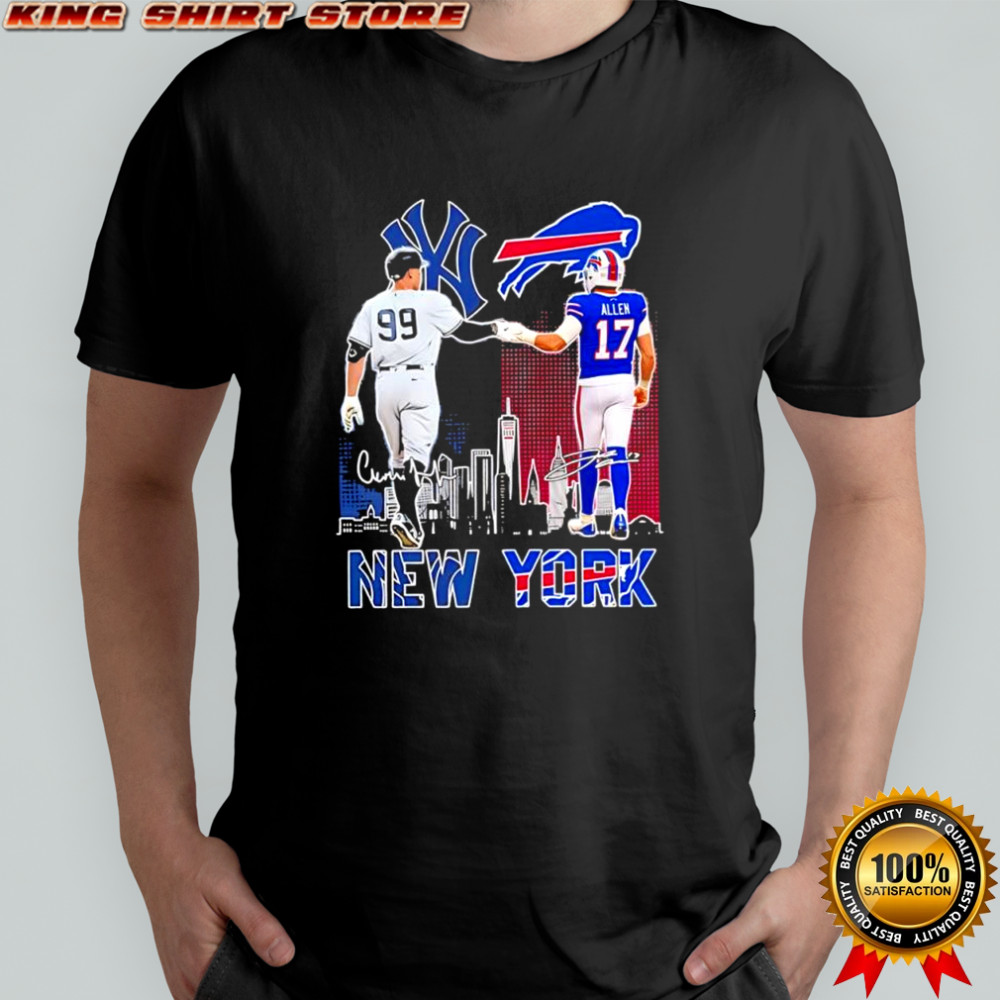 New York Yankees Aaron Judge & Buffalo Bills Josh Allen featuring signatures shirt
