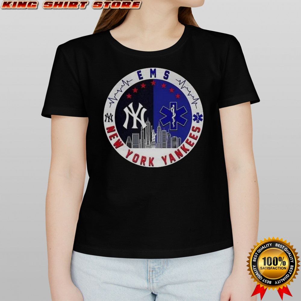 New York Yankess MLB X EMS Star Of Life Skyline Logo T-Shirt