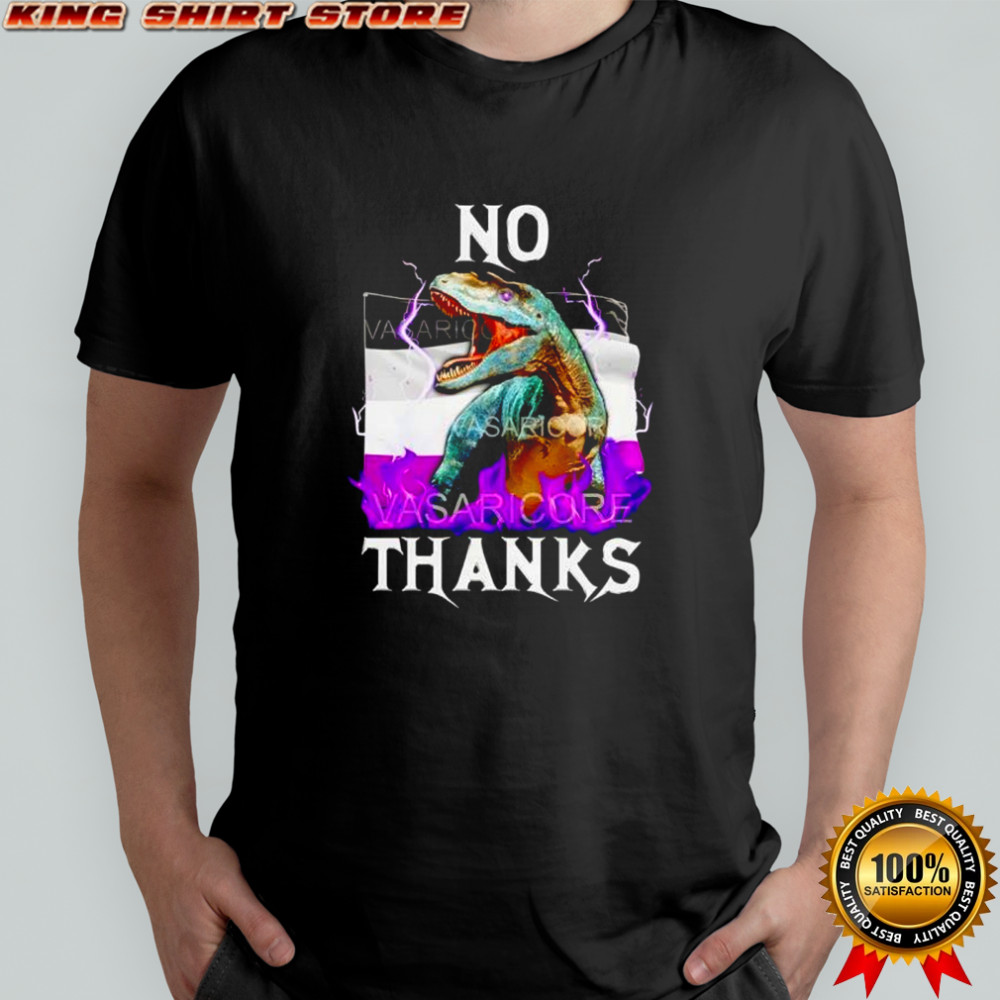 No thanks asexual flag dragon shirt