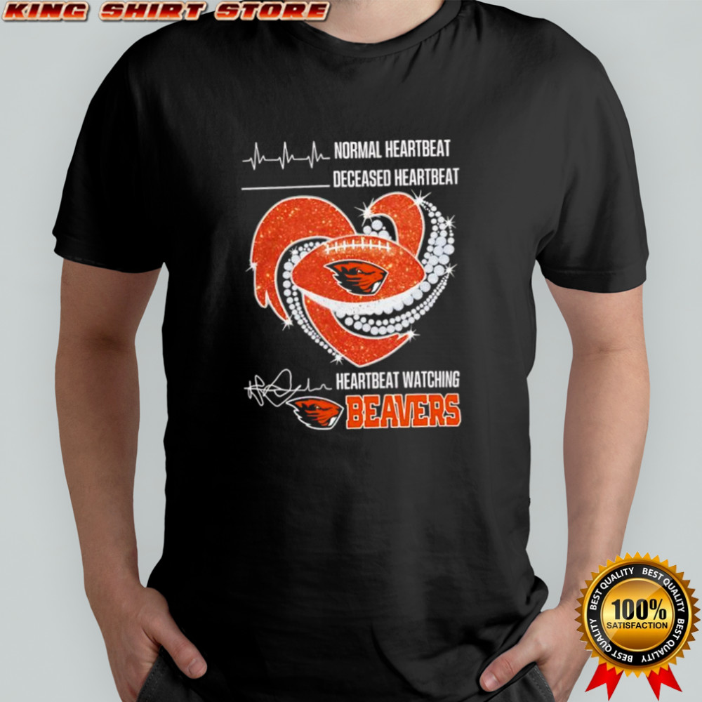 Oregon State Beaver Normal Heartbeat Deceased Heartbeat Diamond Heart shirt