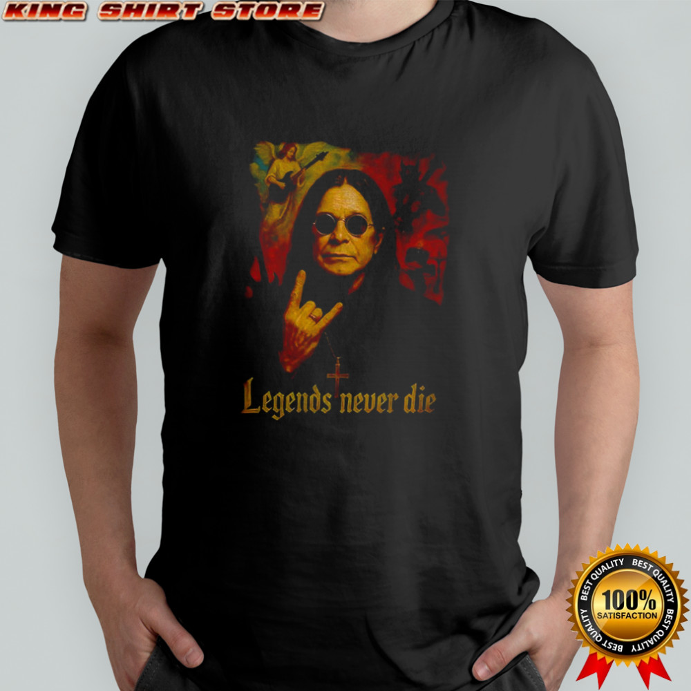 Ozzy Osbourne legends never die RIP 1948 2025 memorial shirt