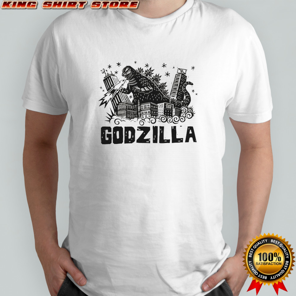 Pabst Blue Ribbon PBR x Godzilla x Attack Peter T-shirt