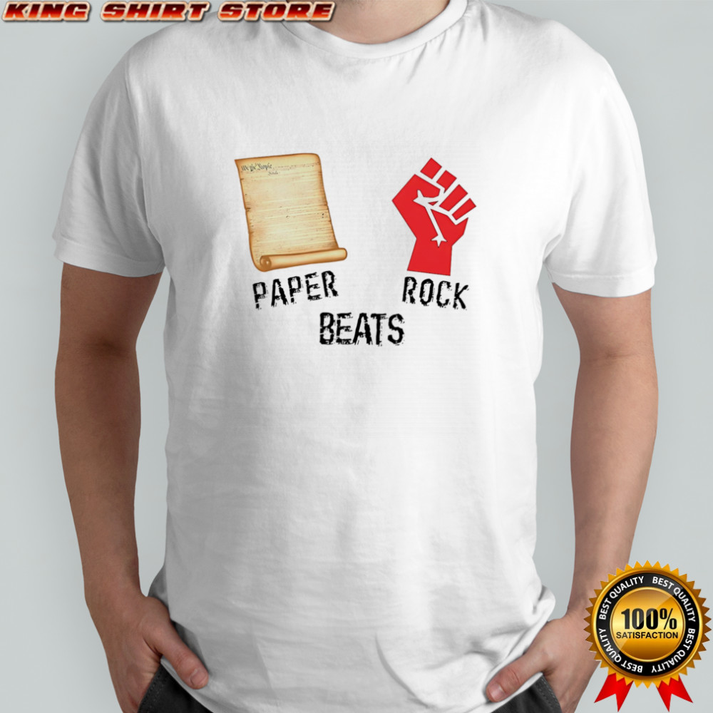 Paper beats rock shirt