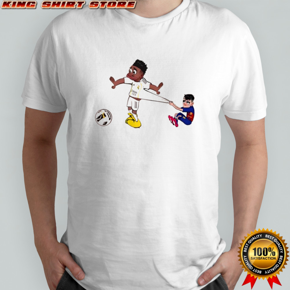 Pedri pulling vini shirt