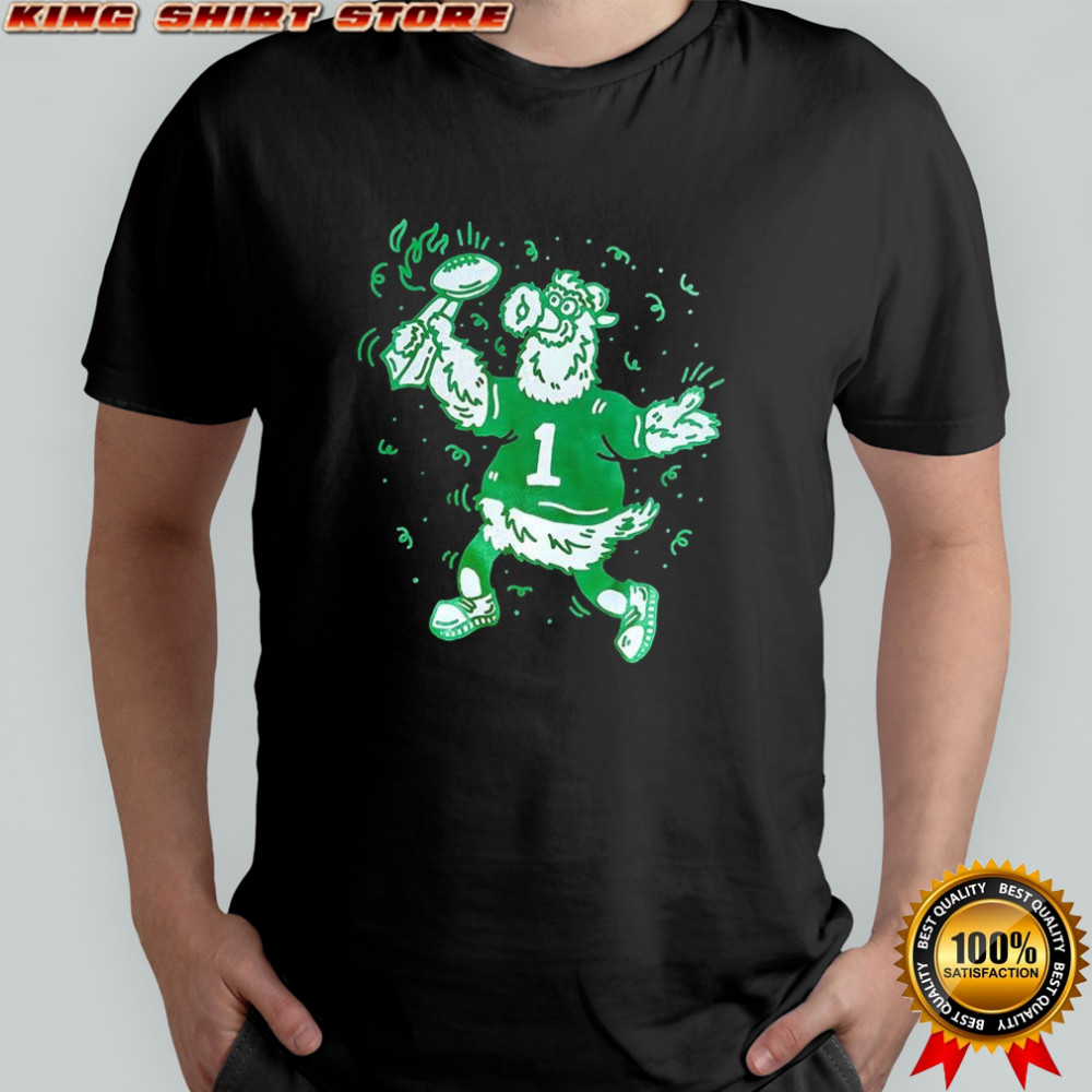 Philadelphia Phillies baseball Phllie Phanatic Super Bowl trophy Champs mascot shirt
