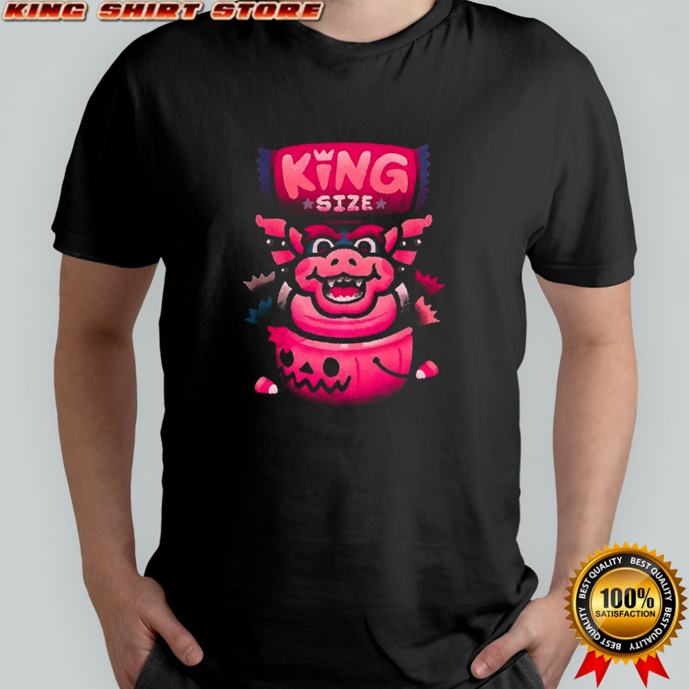 Pink Bowser King game character pumpkin Halloween shirt