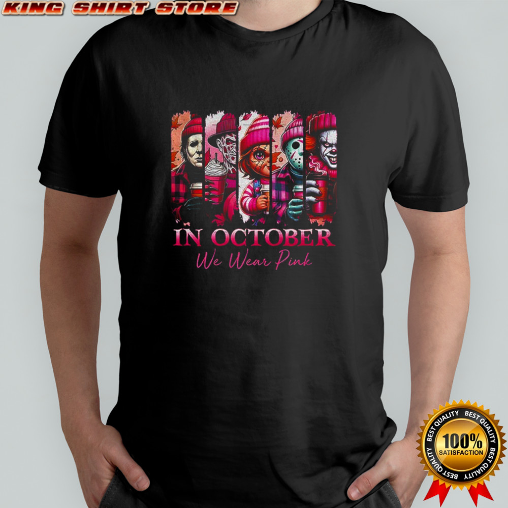 Pink Horror Characters in October we wear pink shirt