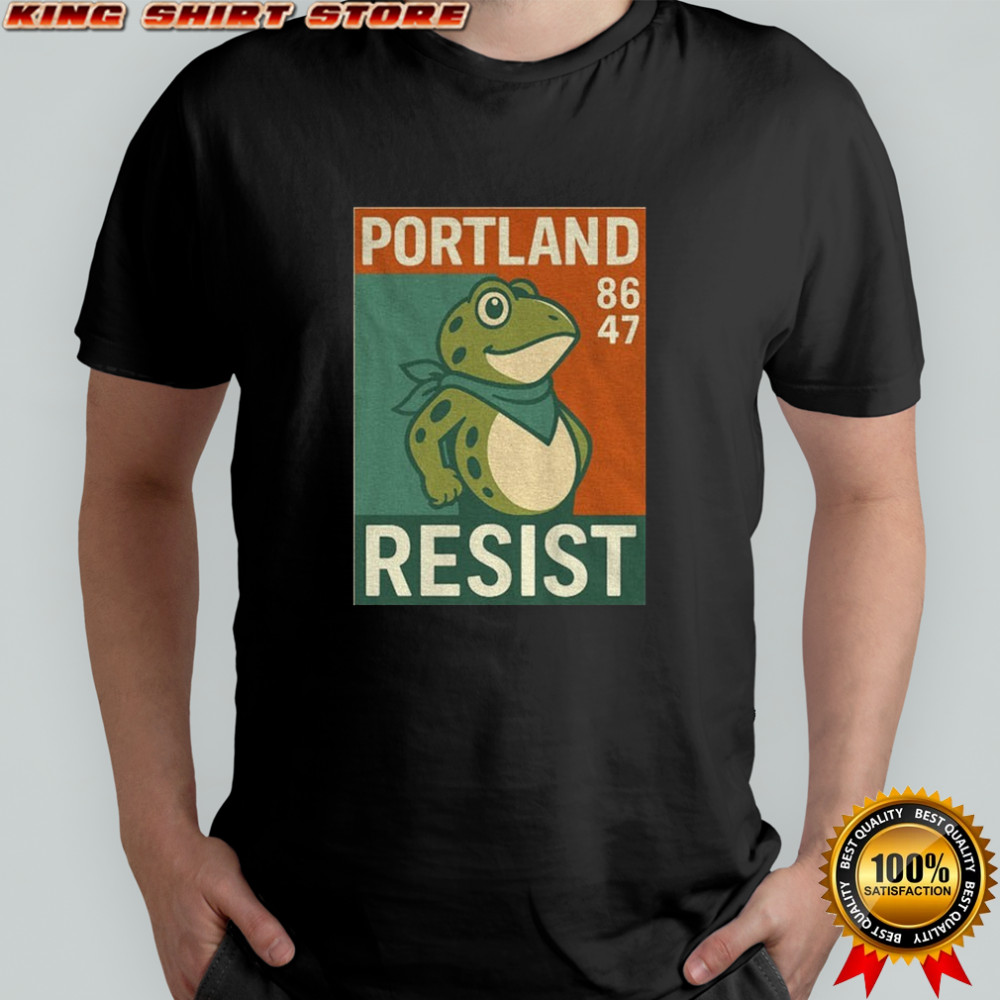 Portland Frog resist 86 47 vintage shirt