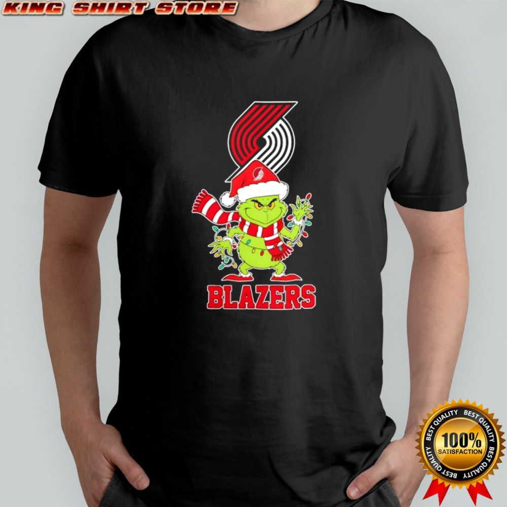 Portland Trail Blazers Christmas Grinch Santa Holiday shirt