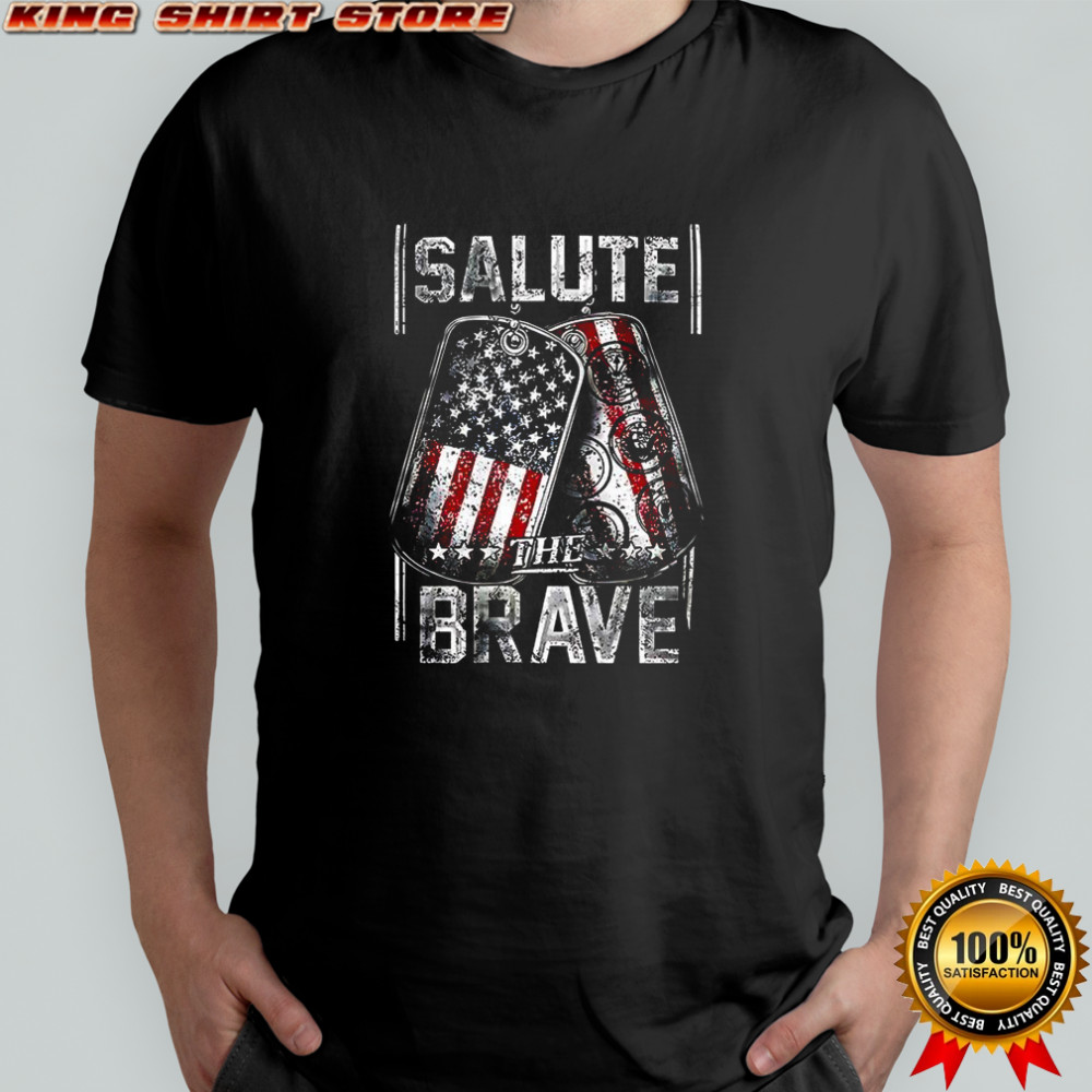 Salute The Brave soldier cards American flag shirt