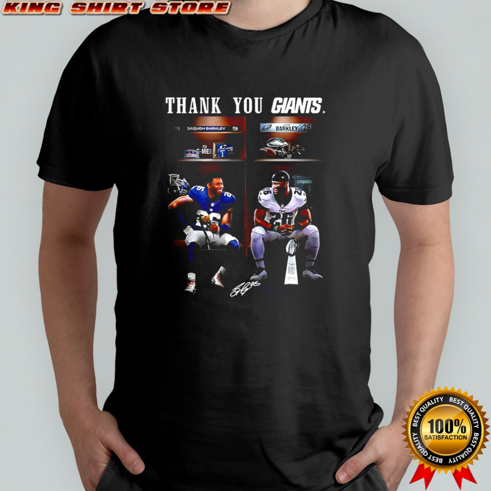 Saquon Barkley and Odell Beckham Jr Thank you New York Giants signature shirt