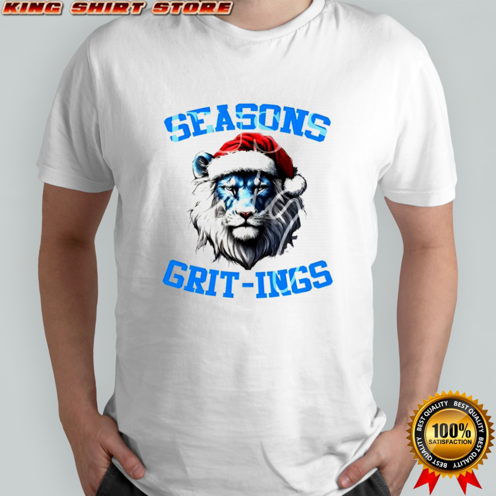 Seasons Grit-ings Lion Detroit Lions NFL Christmas shirt