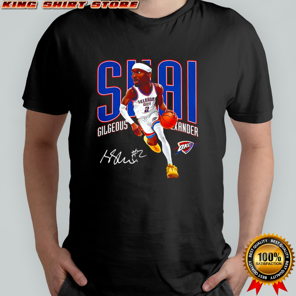 Shai Gilgeous-Alexander Oklahoma City Thunder basketball caricature signature shirt