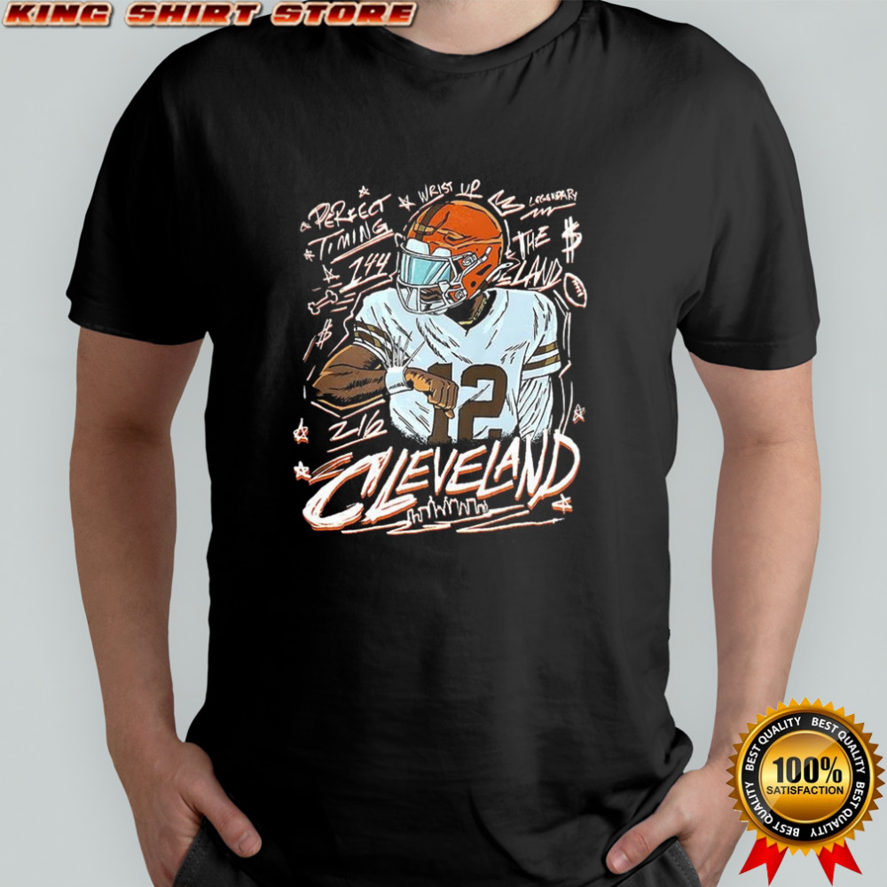 Shedeur Sanders Cleveland Browns football perfect timing wrist up legendary graphic shirt
