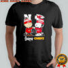 Snoopy & Charlie Brown fist bump Nebraska Huskers x Kansas City Chiefs shirt