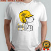 Snoopy wearing Savannah Bananas helmet logo shirt