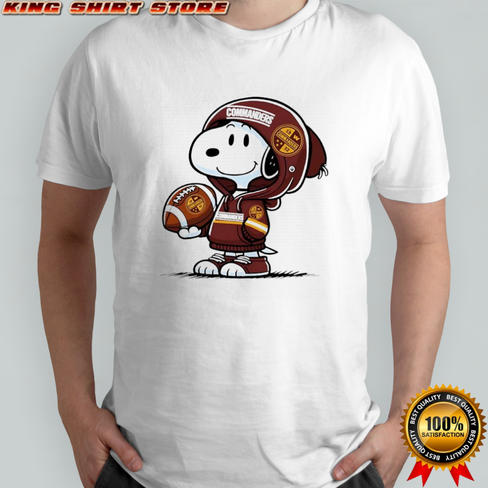Snoopy wears Washington Commanders hoodie logo shirt