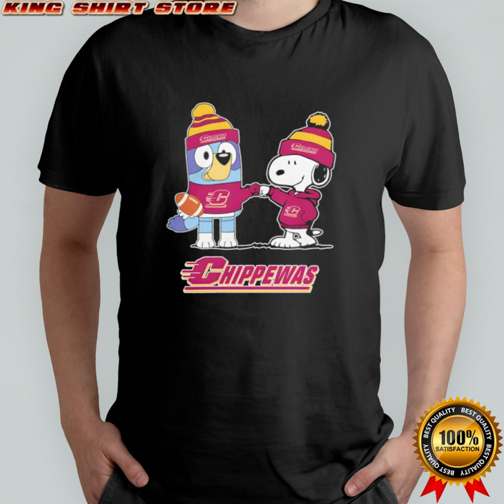 Snoopy x Bluey Central Michigan Chippewas Football shirt