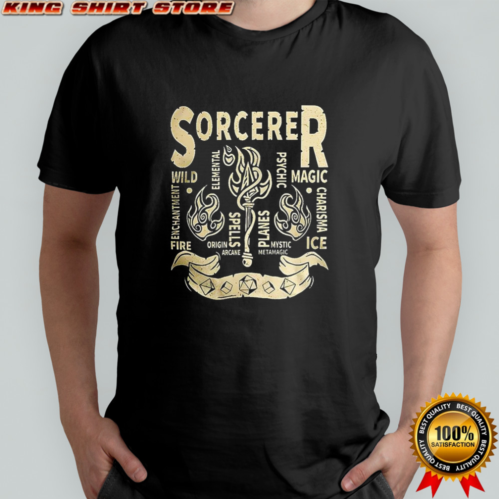 Sorcerer Grunge Dungeons and Dragons shirt