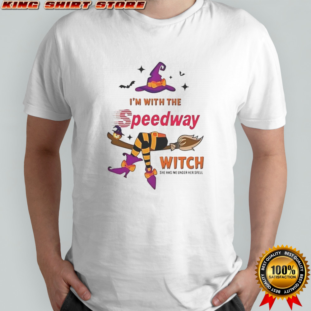 Speedway I’m With The Witch She Has Me Under Her Spell Halloween T-Shirt