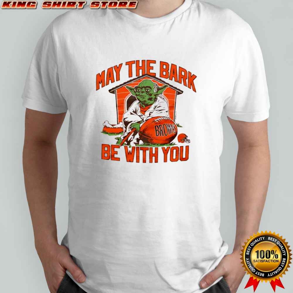 Star Wars x Cleveland Browns Yoda may the bark be with you shirt