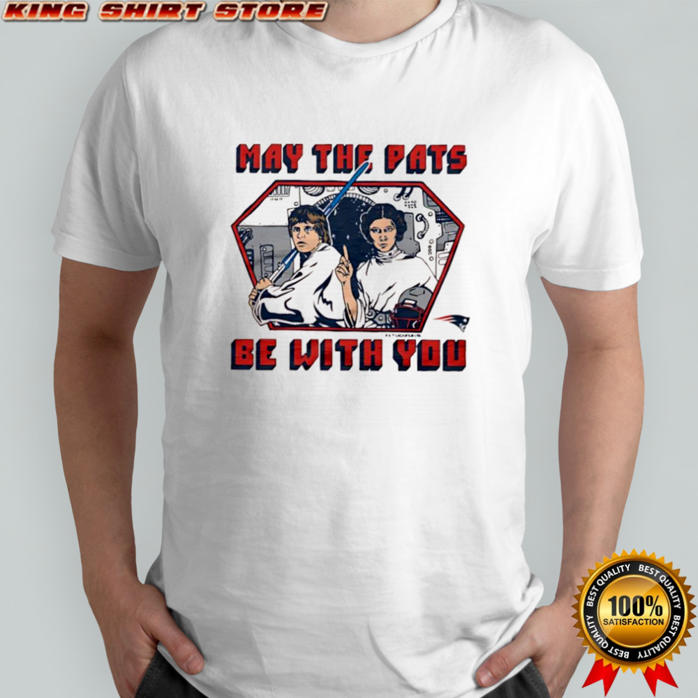 Star Wars x New England Patriots Luke Skywalker & Princess Leia may the pats be with you shirt
